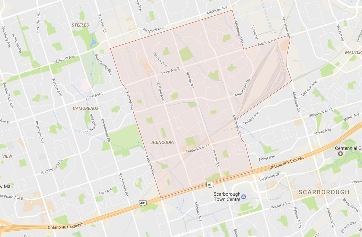Zemljevid Agincourt sosedske Torontu