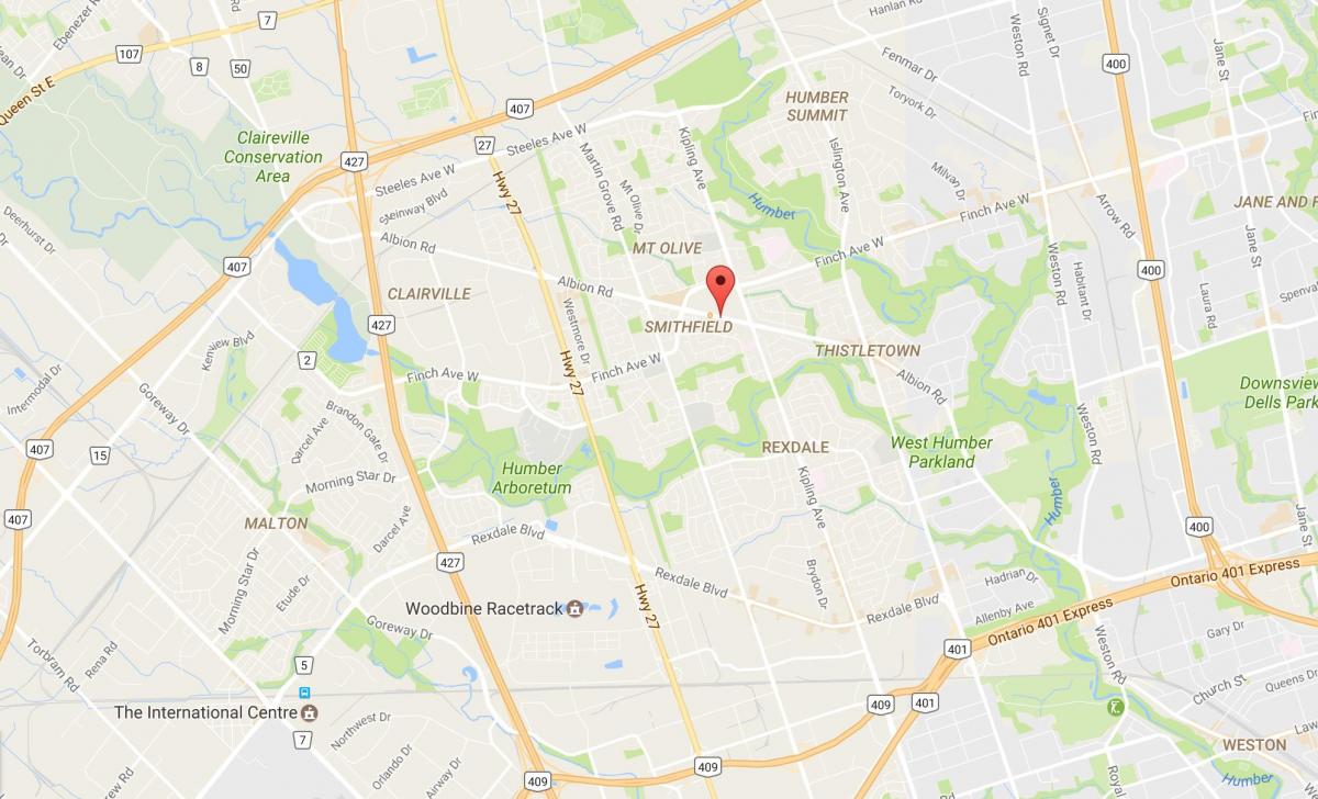 Zemljevid Albion cesti v Torontu