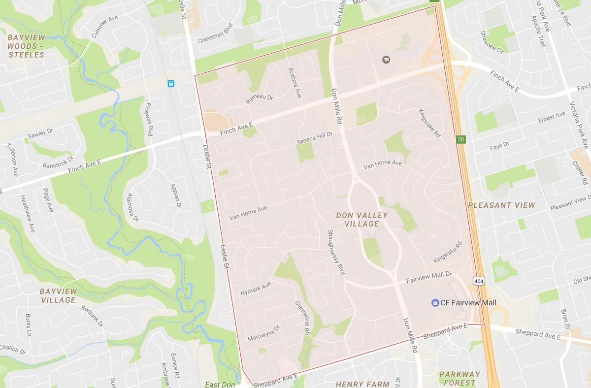 Zemljevid Arašidovo sosedske Torontu