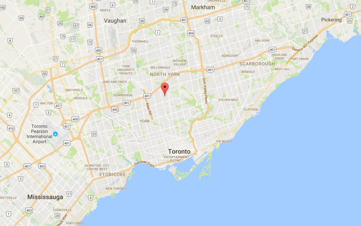 Zemljevid Bedford Park okrožno Torontu