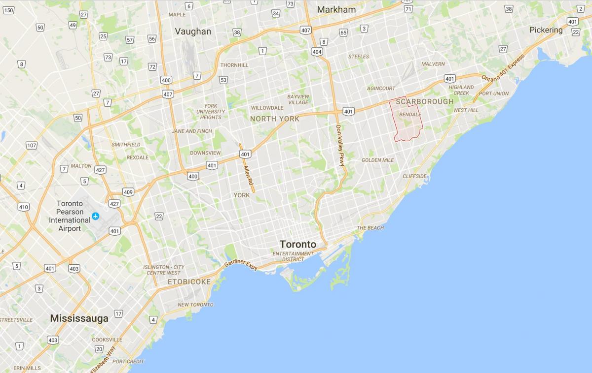 Zemljevid Bendale okrožno Torontu