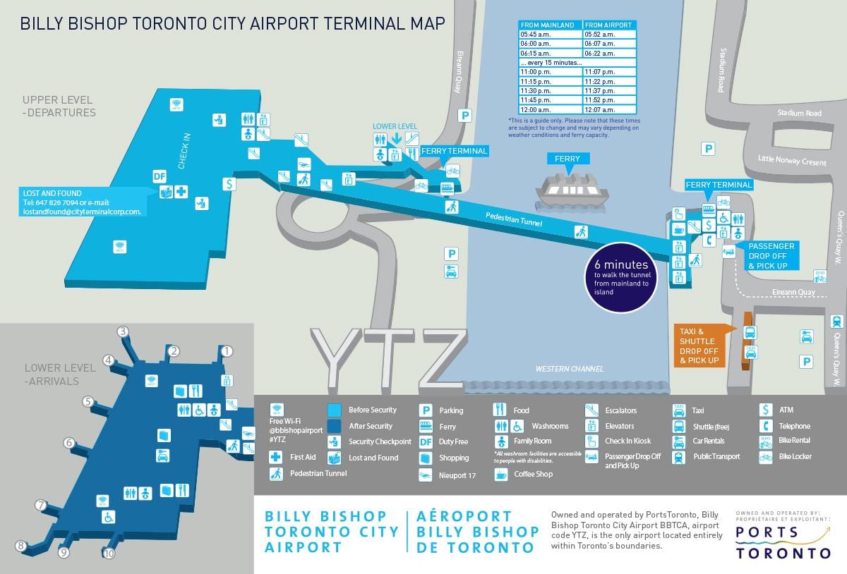 Zemljevid Billy Škof Toronto mestni letališče