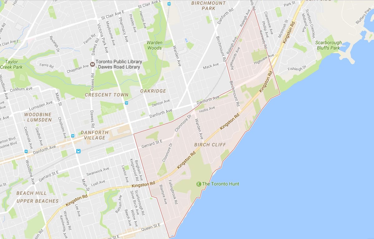 Zemljevid Breza Pečine sosedske Torontu
