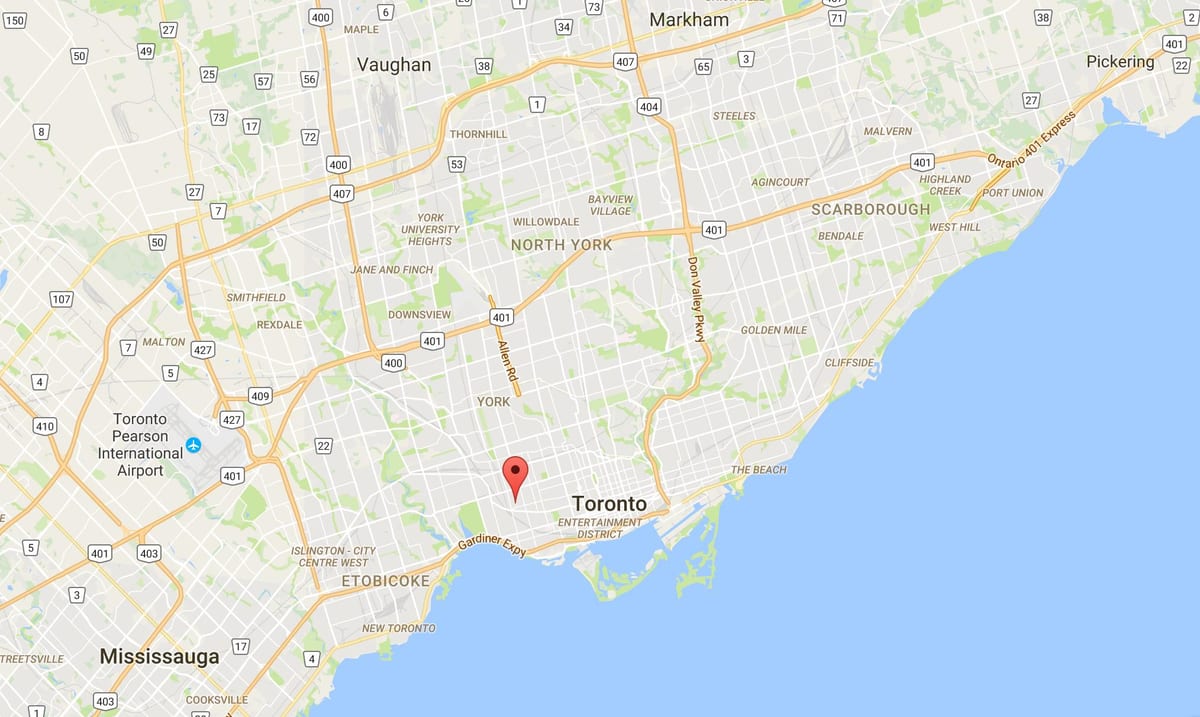 Zemljevid Brockton Vasi okrožno Torontu