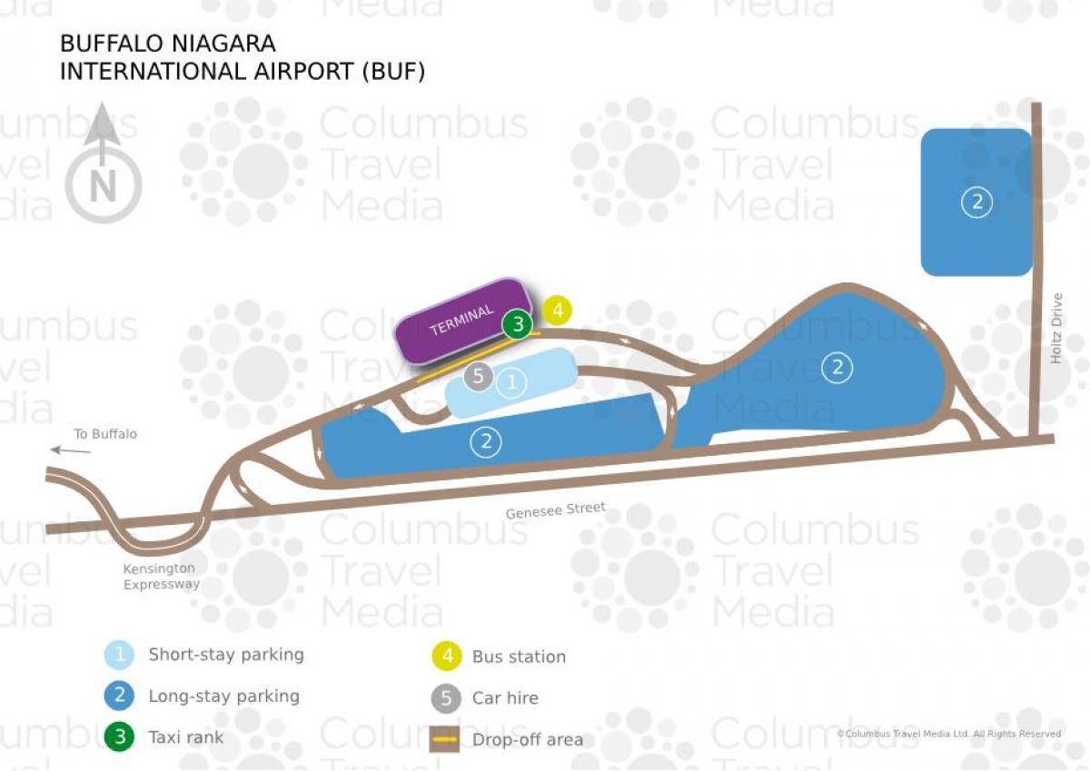 Zemljevid Buffalo Niagara mednarodno letališče