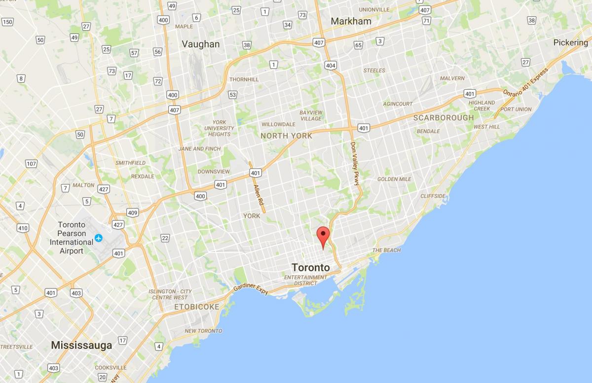 Zemljevid Cabbagetown okrožno Torontu
