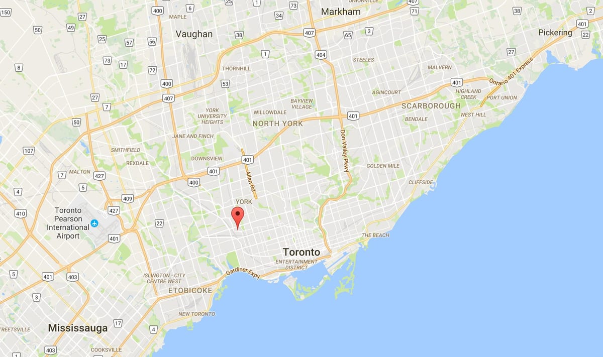 Zemljevid Carleton Vasi okrožno Torontu