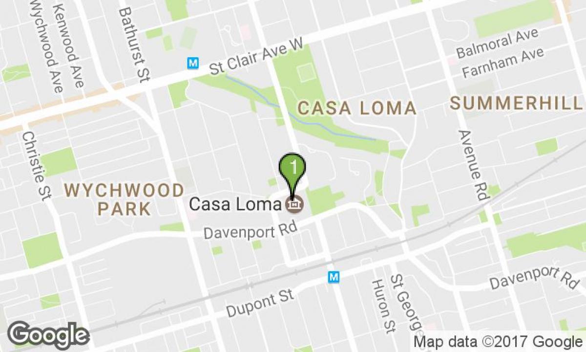 Zemljevid Casa Loma Torontu