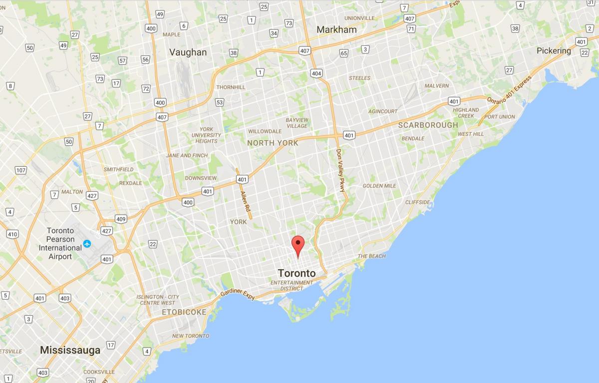 Zemljevid Cerkev in Wellesley okrožno Torontu
