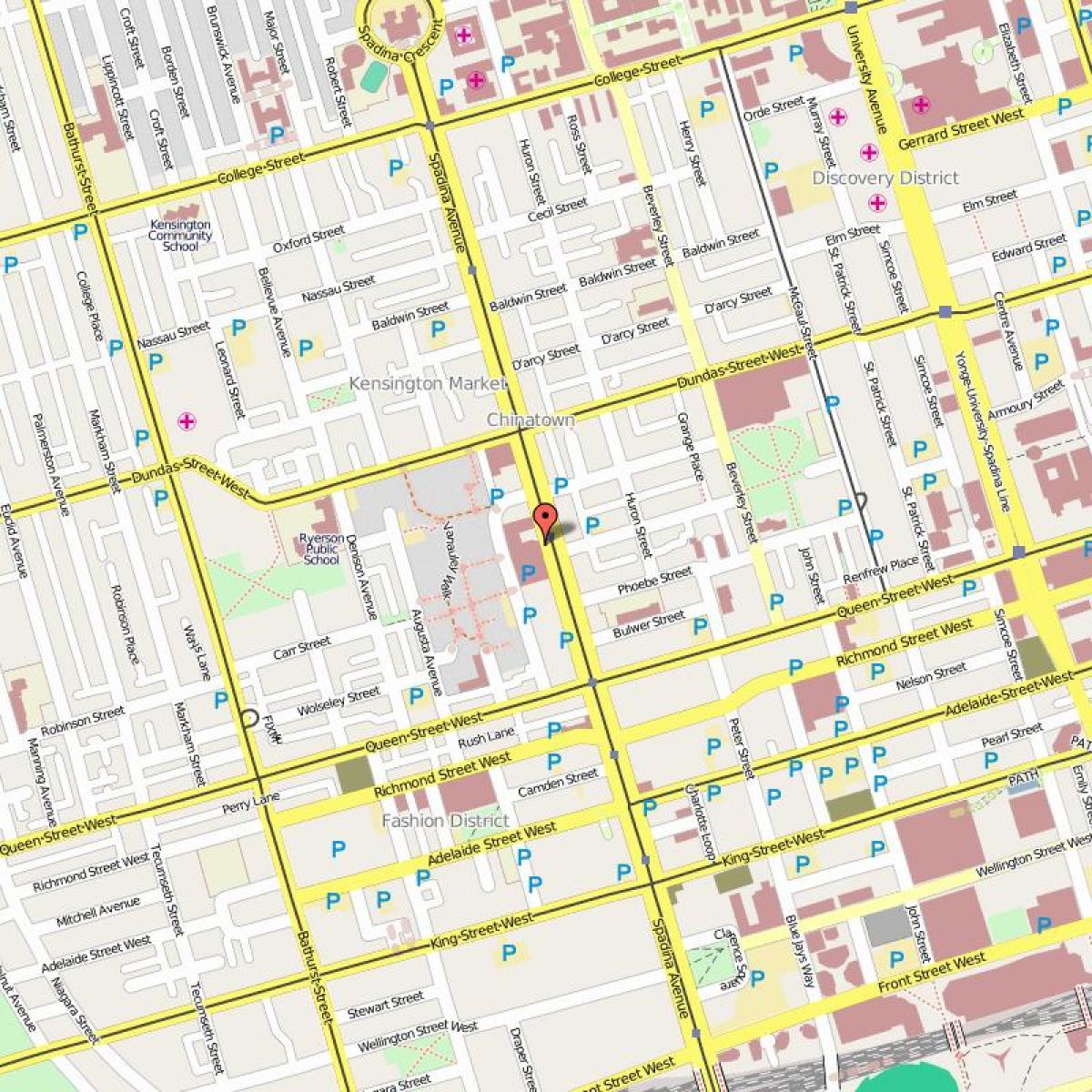 Zemljevid Chinatown Torontu