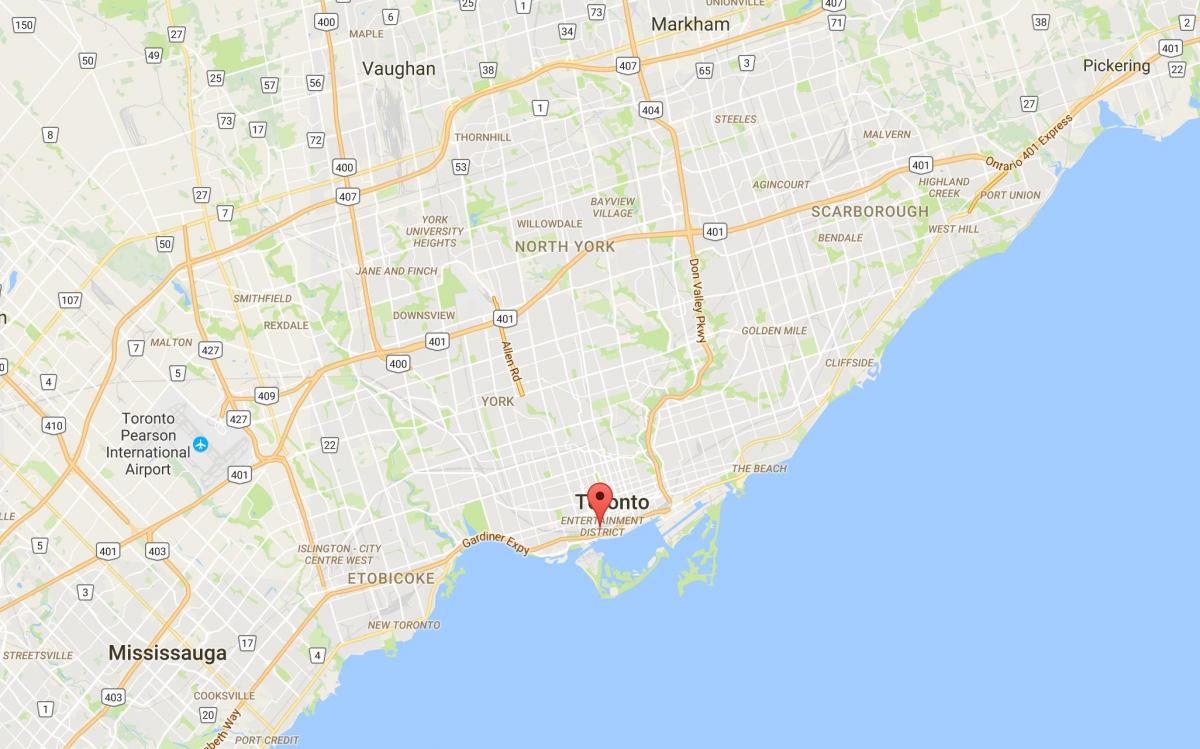 Zemljevid CityPlace okrožno Torontu