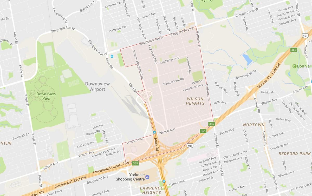 Zemljevid Clanton Park sosedske Torontu