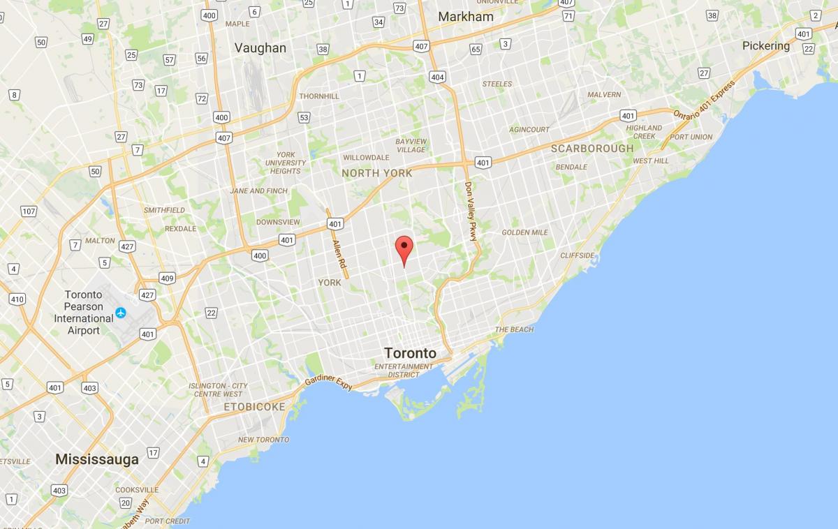 Zemljevid Davisville Vasi okrožno Torontu