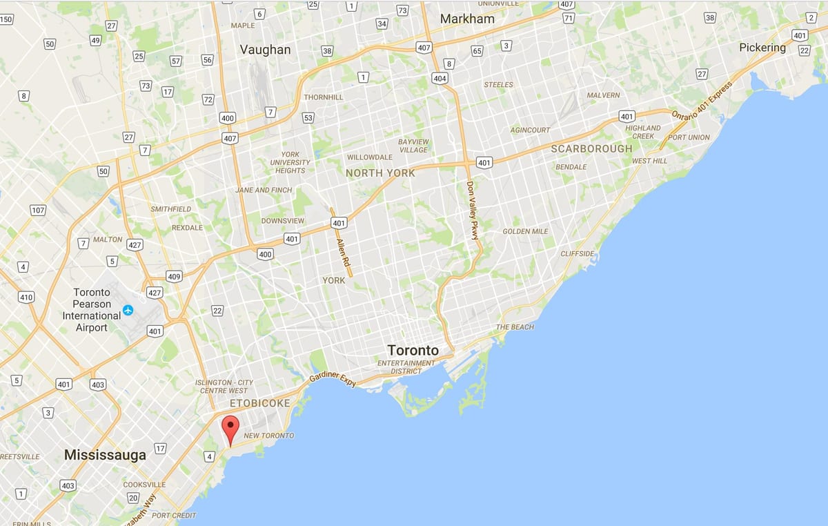 Zemljevid Dolgo Vejo okrožno Torontu