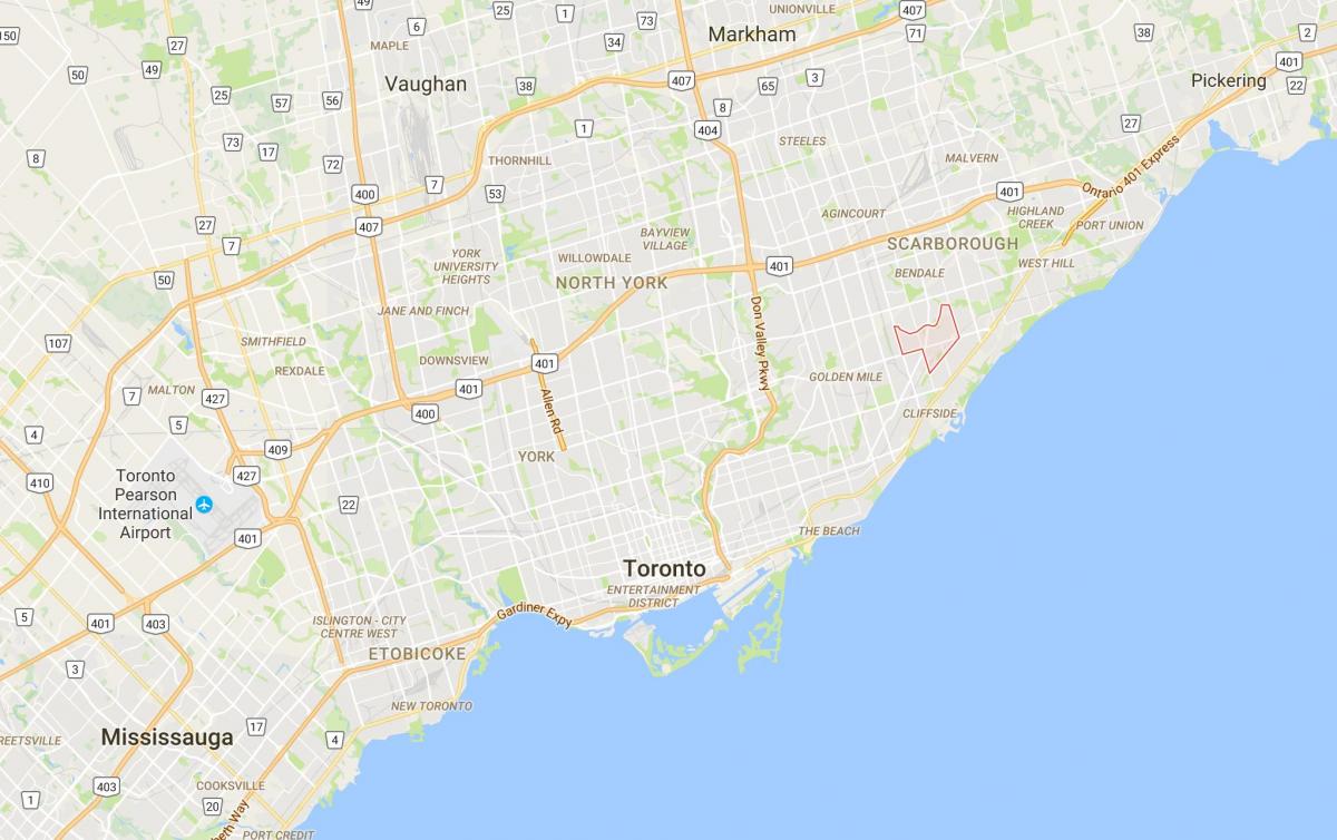 Zemljevid Eglinton East district Torontu