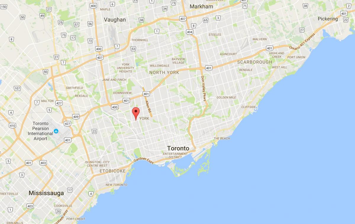 Zemljevid Eglinton Zahodu okrožno Torontu