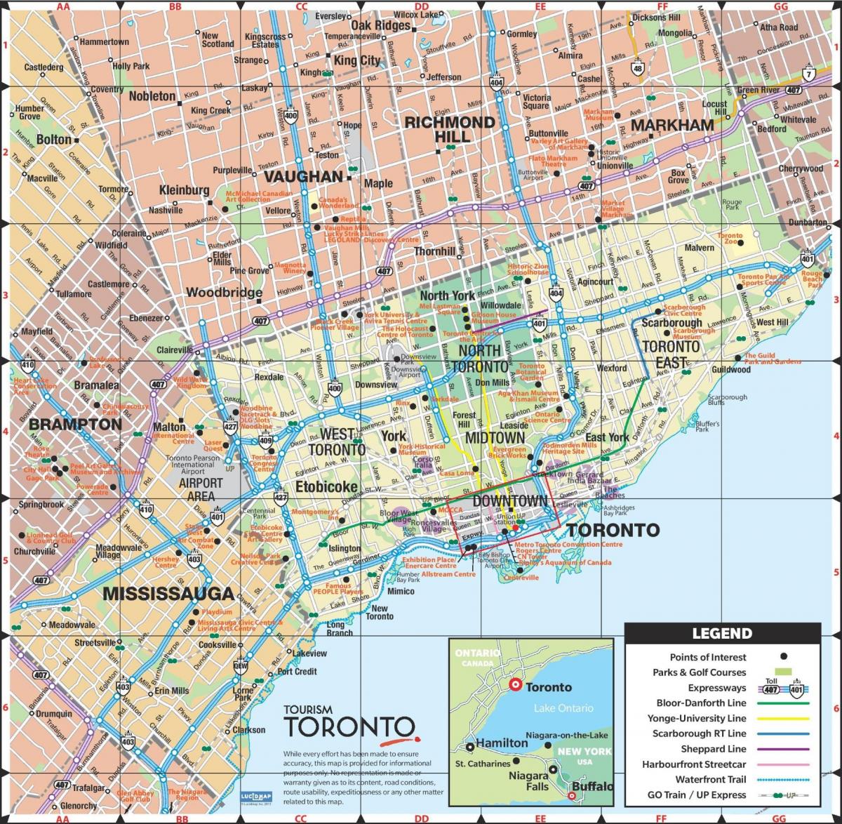 Zemljevid Expressways Torontu