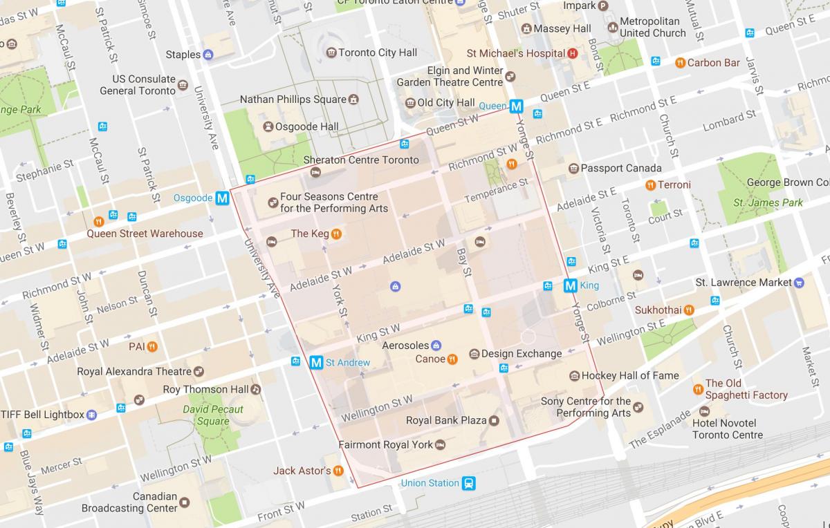 Zemljevid Finančnih Okrožno sosedske Torontu
