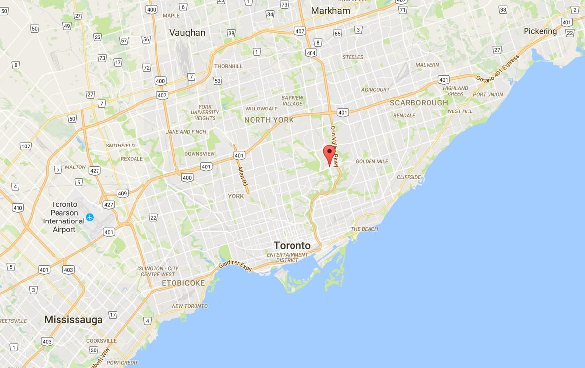 Zemljevid Flemingdon Park okrožno Torontu