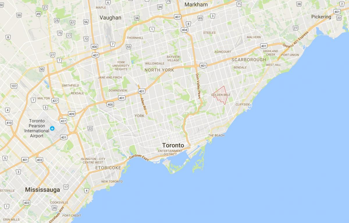 Zemljevid Golden Mile okrožno Torontu