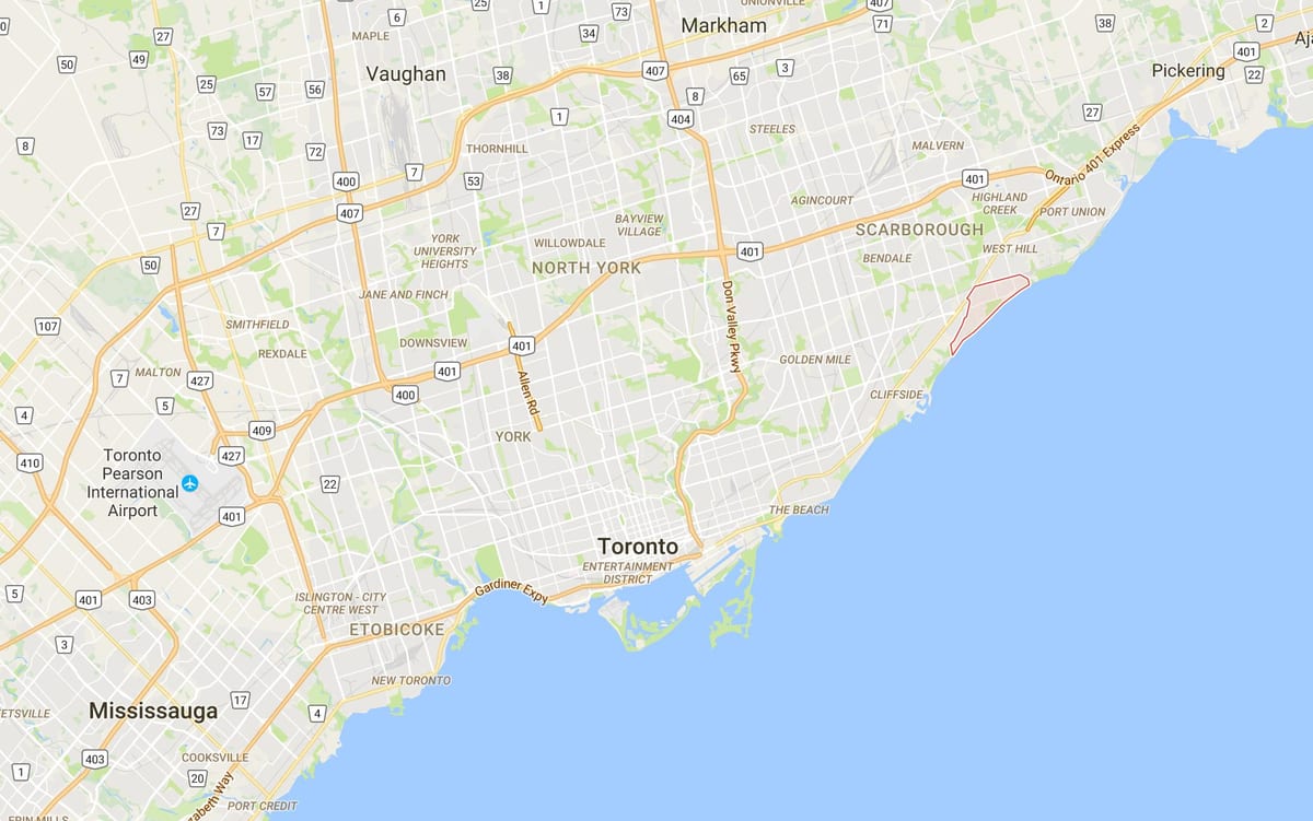 Zemljevid Guildwood okrožno Torontu