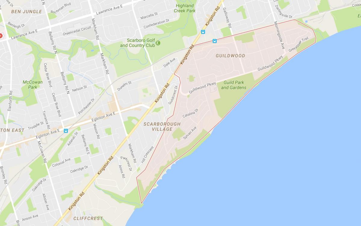 Zemljevid Guildwood sosedske Torontu
