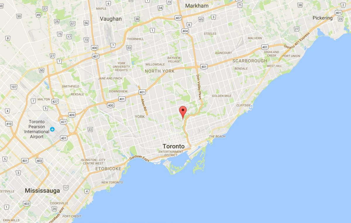 Zemljevid Guvernerja Most okrožno Torontu