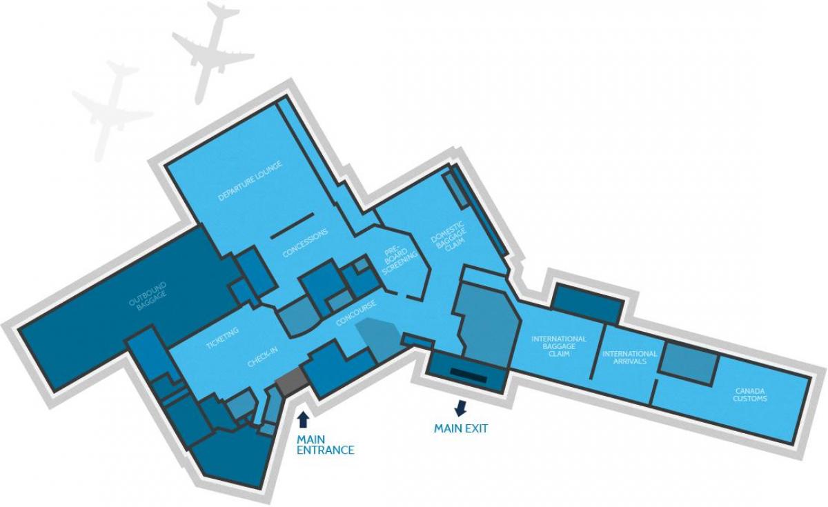 Zemljevid Hamilton letališki terminal