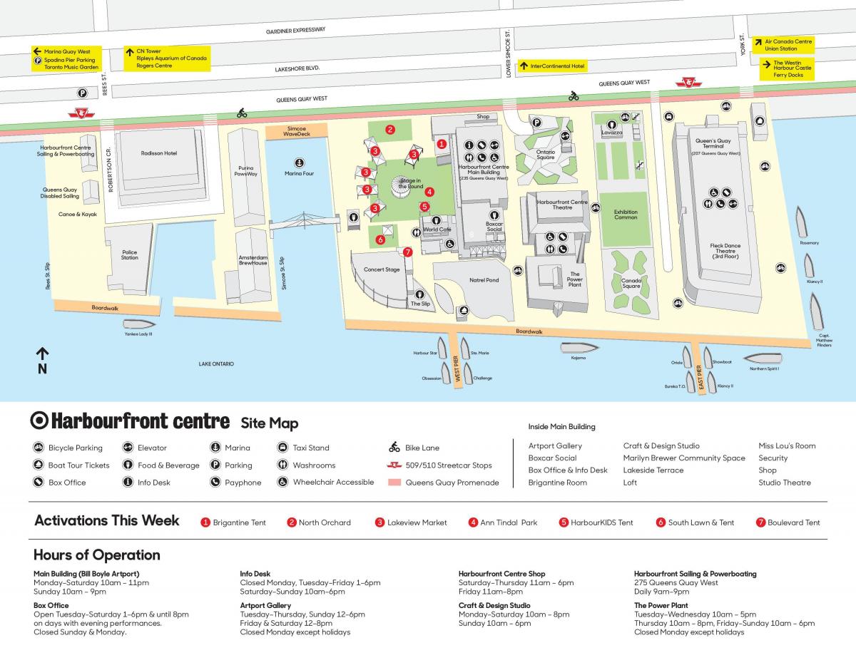 Zemljevid Harbourfront center, parkirišče