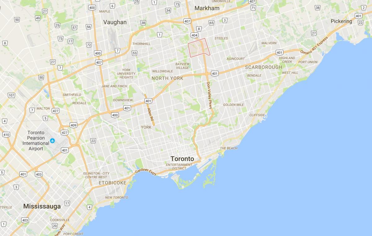 Zemljevid Hillcrest Vasi okrožno Torontu