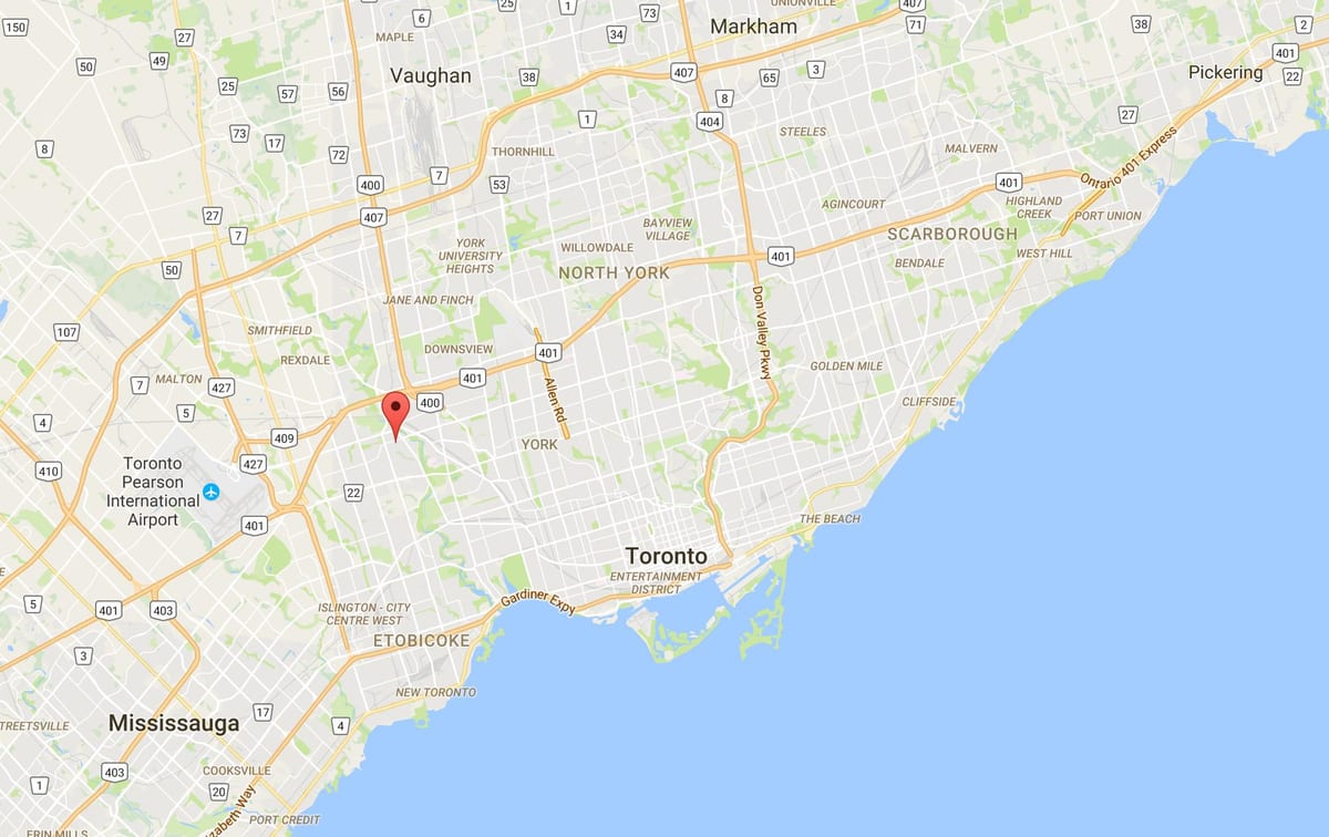 Zemljevid Humber Višine – Westmount okrožno Torontu