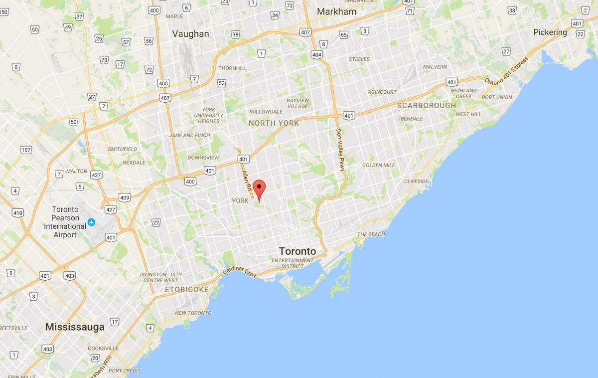Zemljevid Humewood–Cedarvale okrožno Torontu