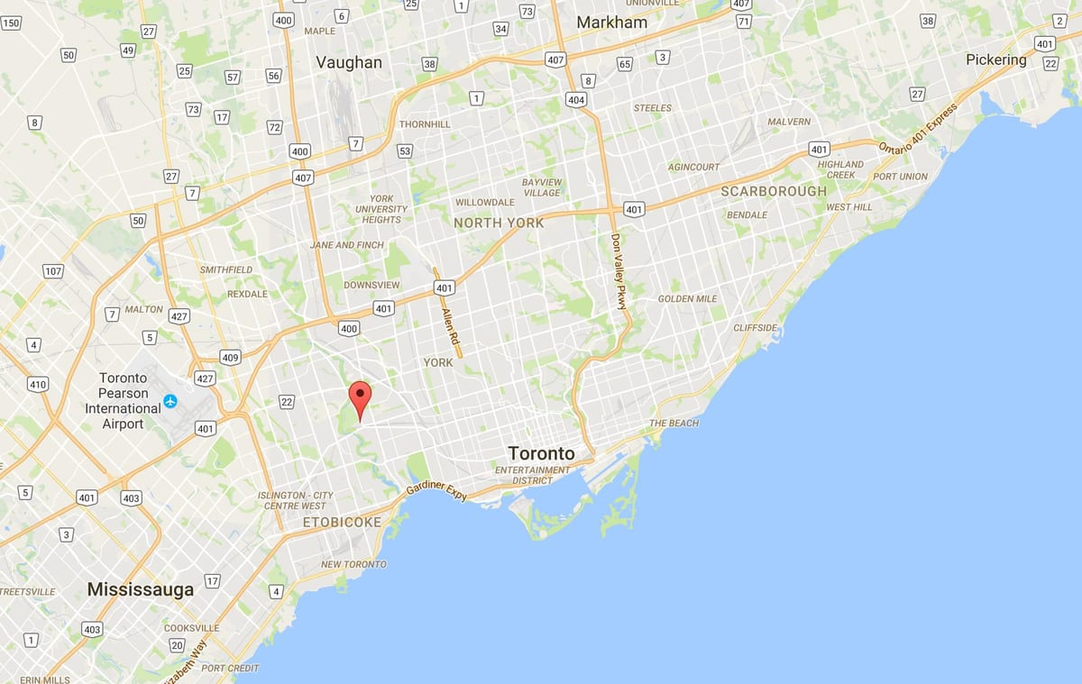 Zemljevid Lambton okrožno Torontu