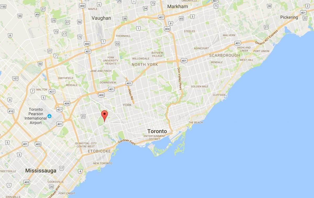 Zemljevid Lambton okrožno Torontu