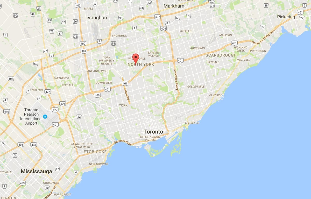 Zemljevid Lansing okrožno Torontu