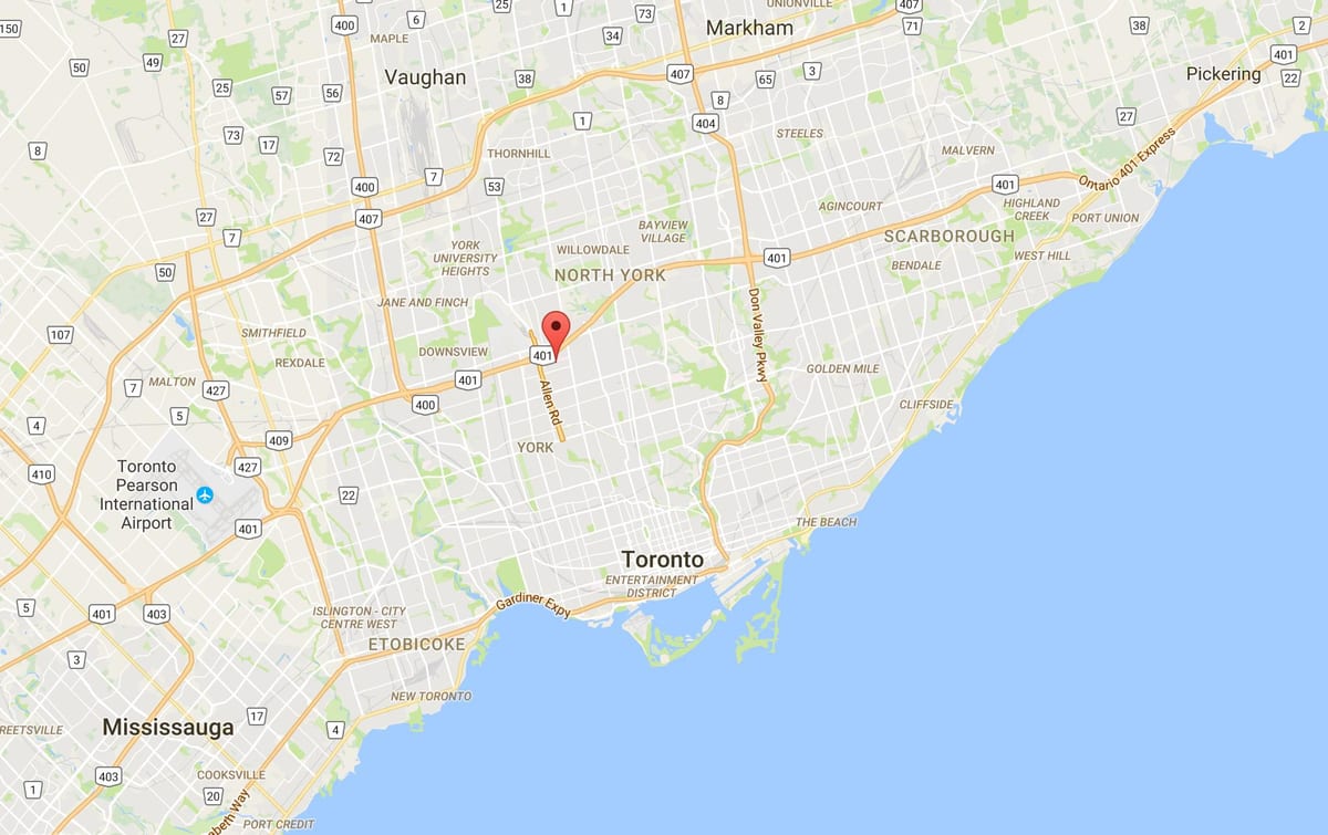 Zemljevid Lawrence Dvorec okrožno Torontu