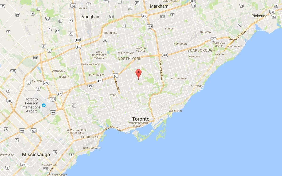 Zemljevid Lawrence Park okrožno Torontu