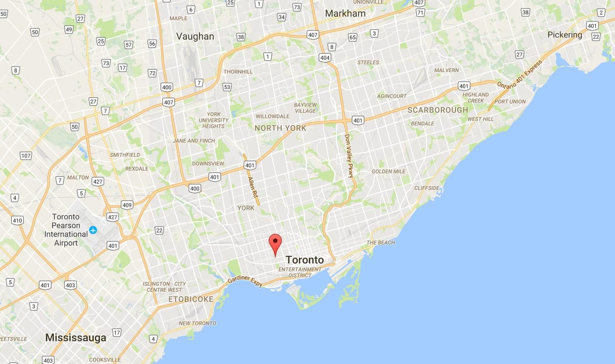 Zemljevid Malo Italija okrožno Torontu