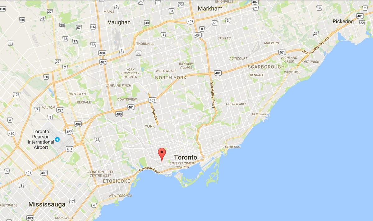 Zemljevid Malo Portugalska okrožno Torontu