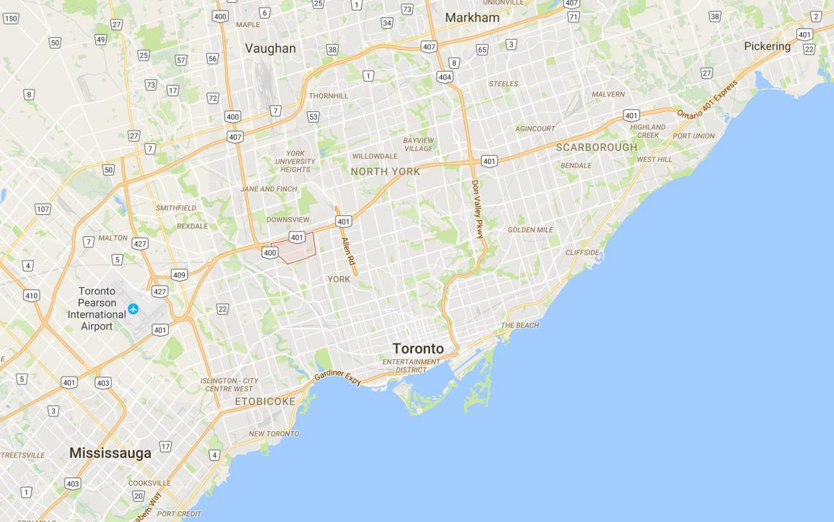 Zemljevid Maple Leaf okrožno Torontu