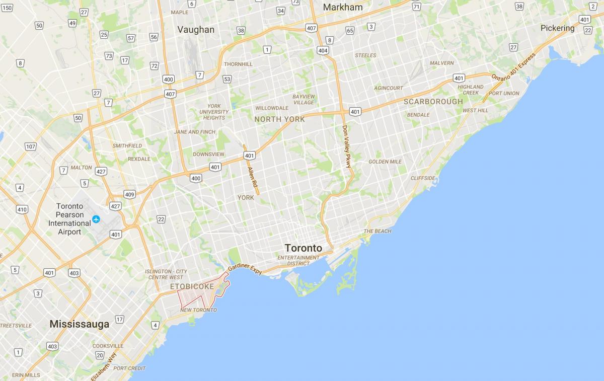 Zemljevid Mimico okrožno Torontu