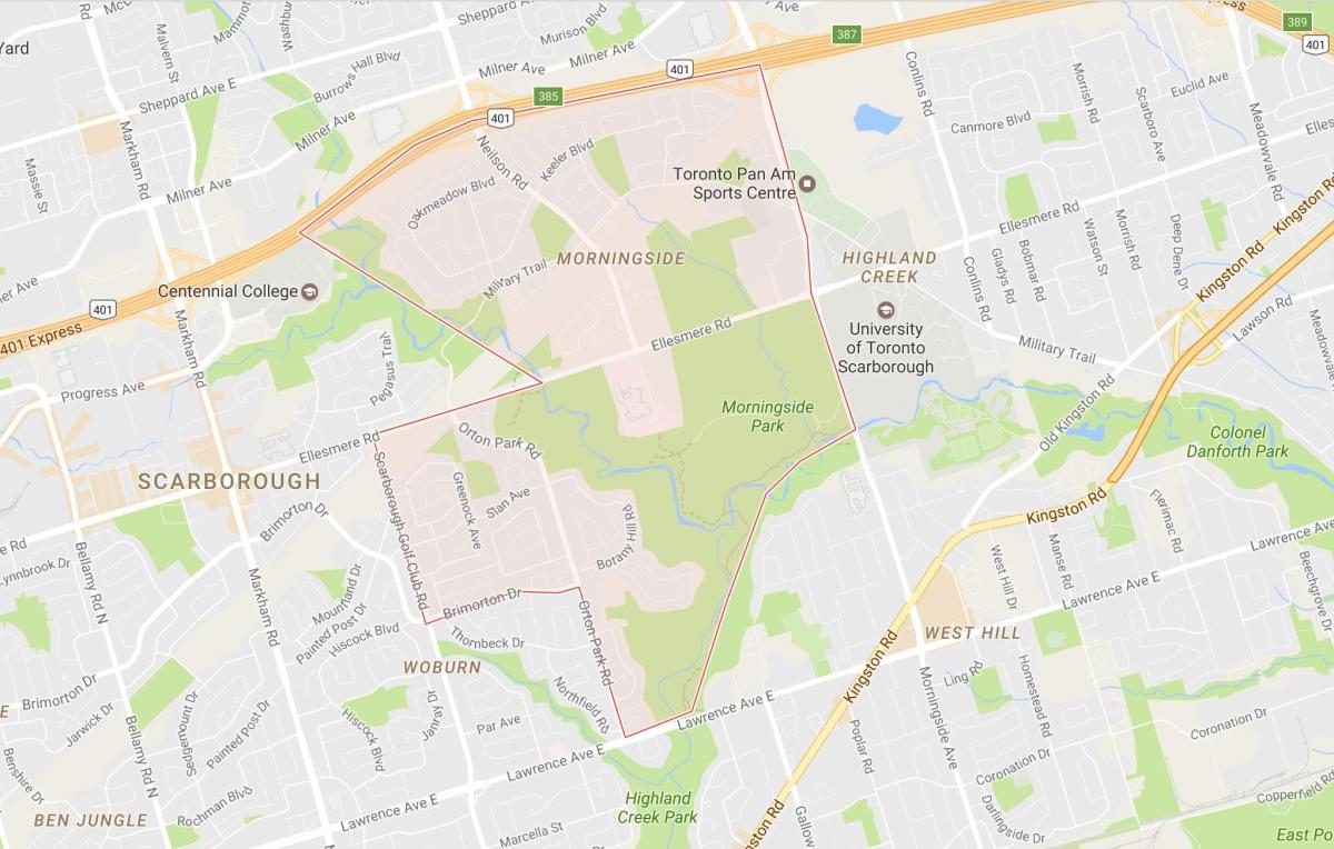 Zemljevid Morningside sosedske Torontu