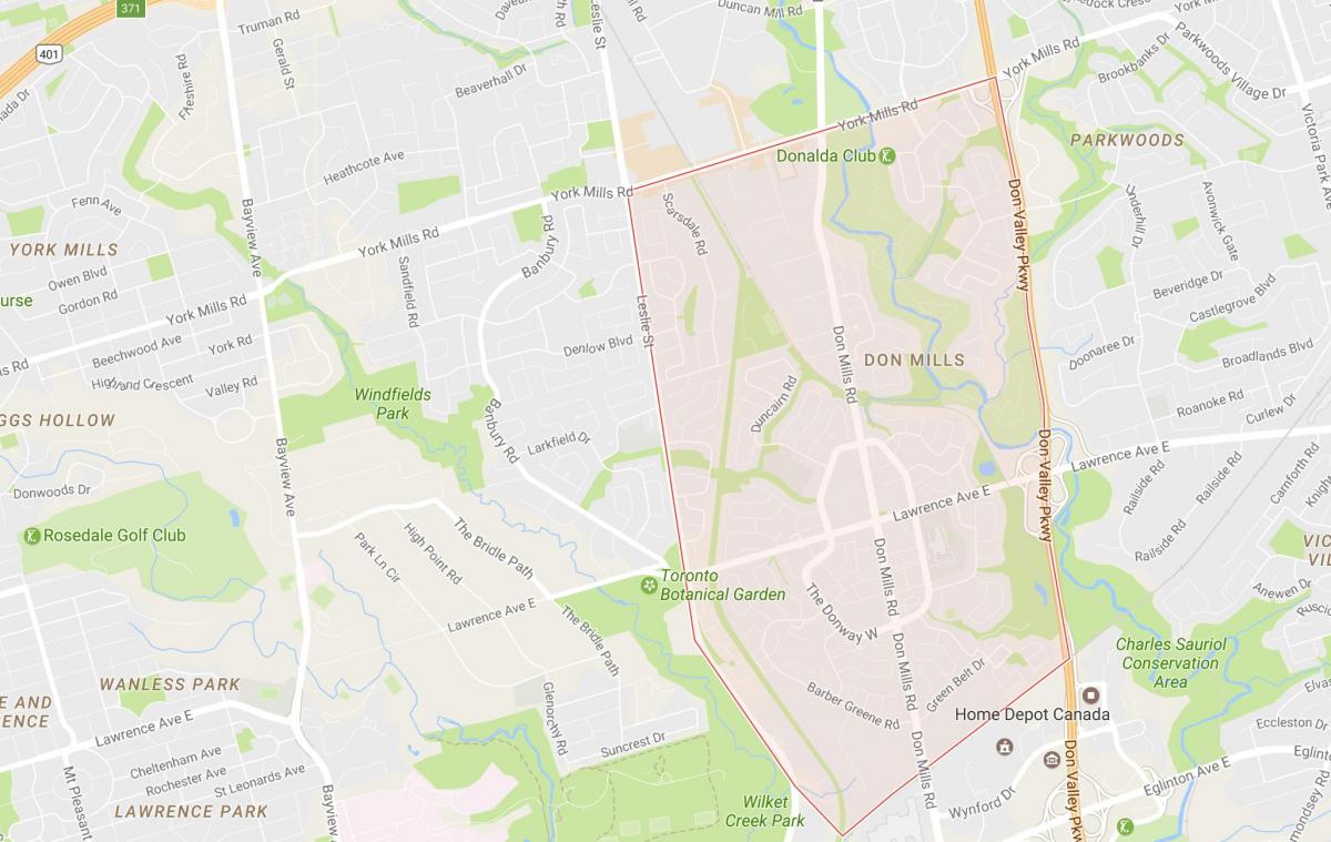 Zemljevid Ne Mlini sosedske Torontu
