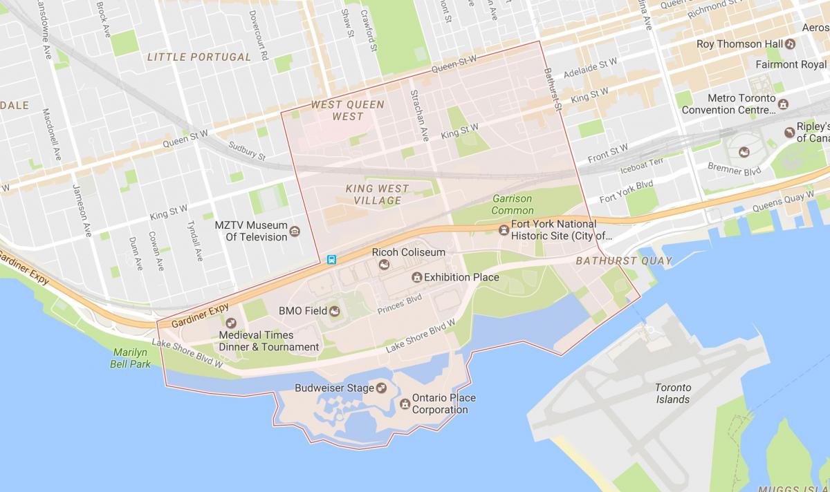 Zemljevid Niagara sosedske Torontu
