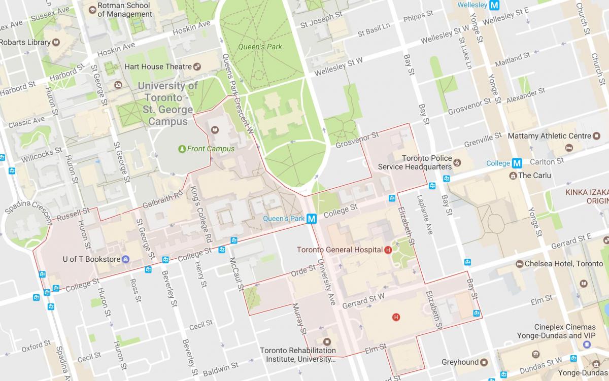 Zemljevid Odkritje Okrožno sosedske Torontu