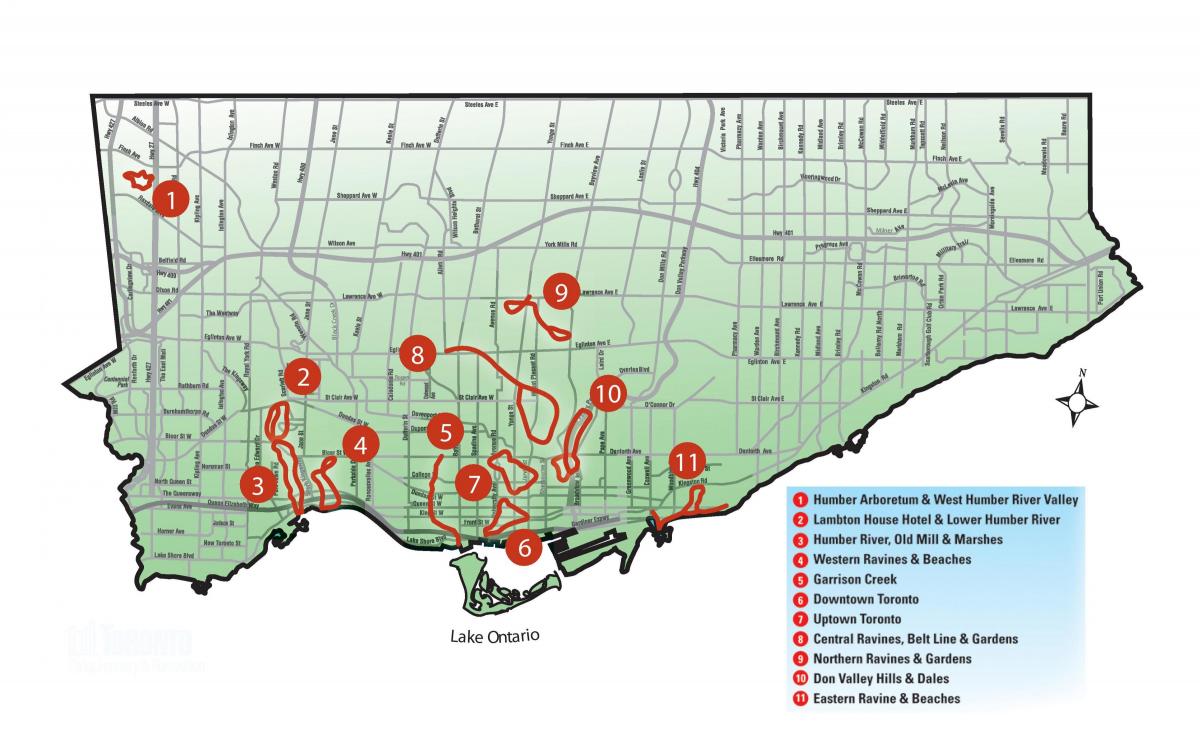 Zemljevid odkritje sprehod v Torontu