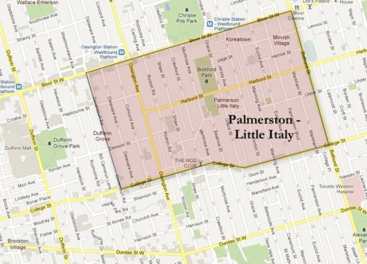 Zemljevid Palmerston malo Italija Torontu