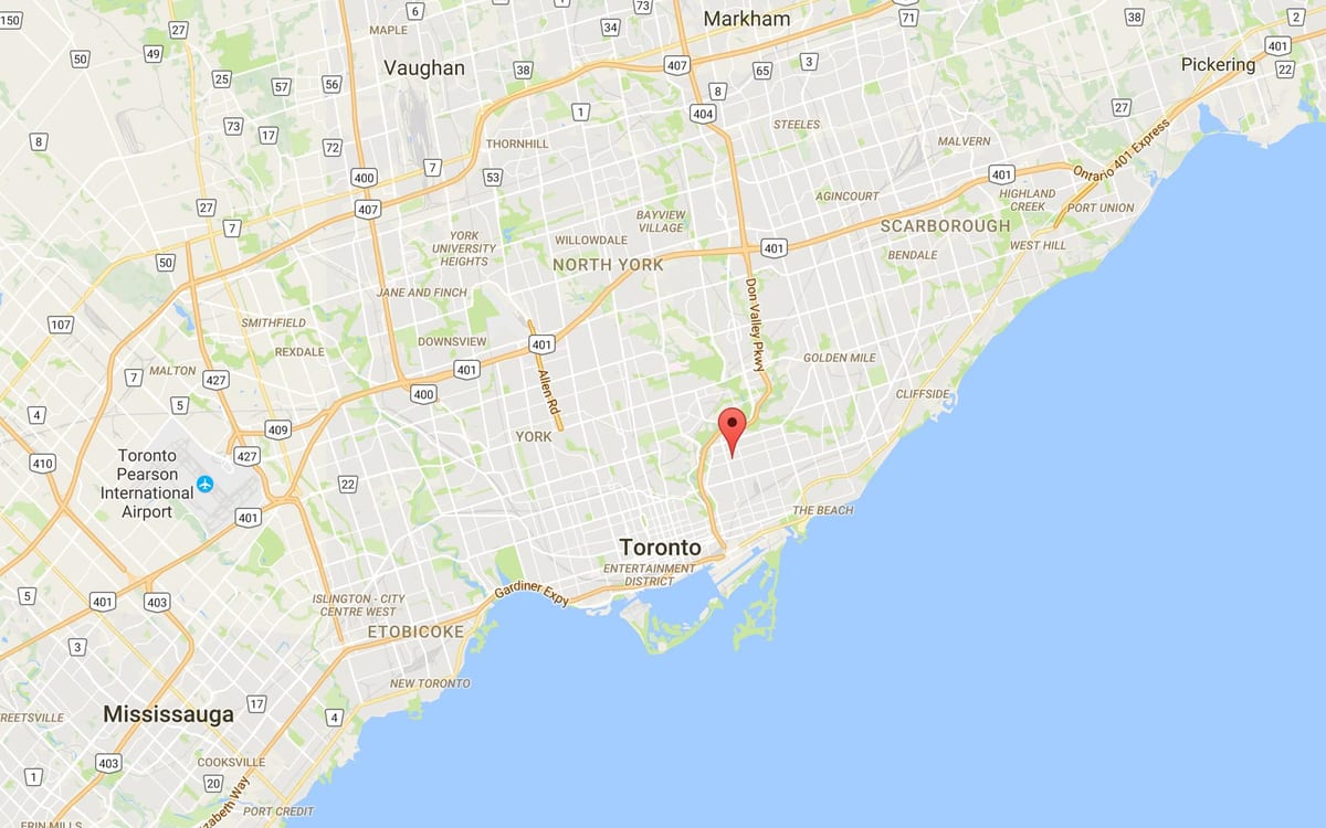 Zemljevid Pape Vasi okrožno Torontu