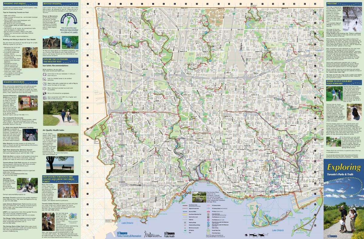 Zemljevid parki in sprehajalne poti West, Toronto
