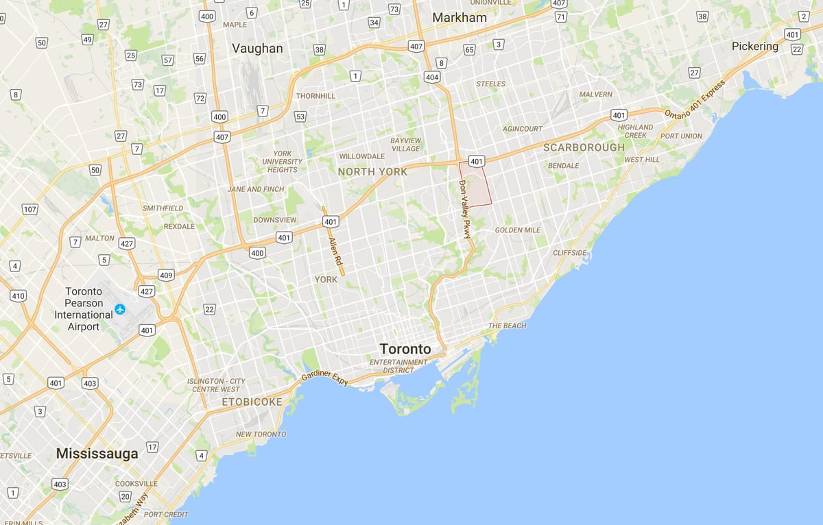 Zemljevid Parkwoods okrožno Torontu